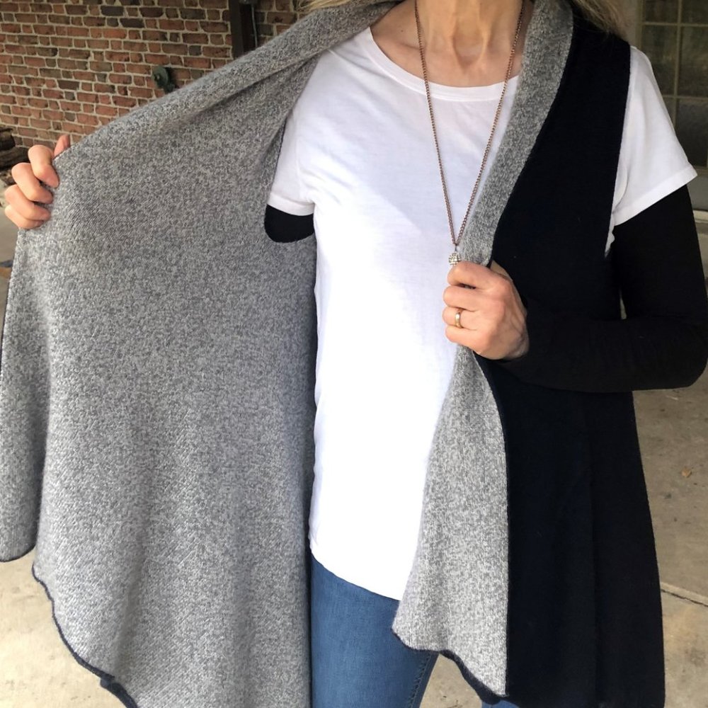 Wool Vest/Cape with Cashmere lining